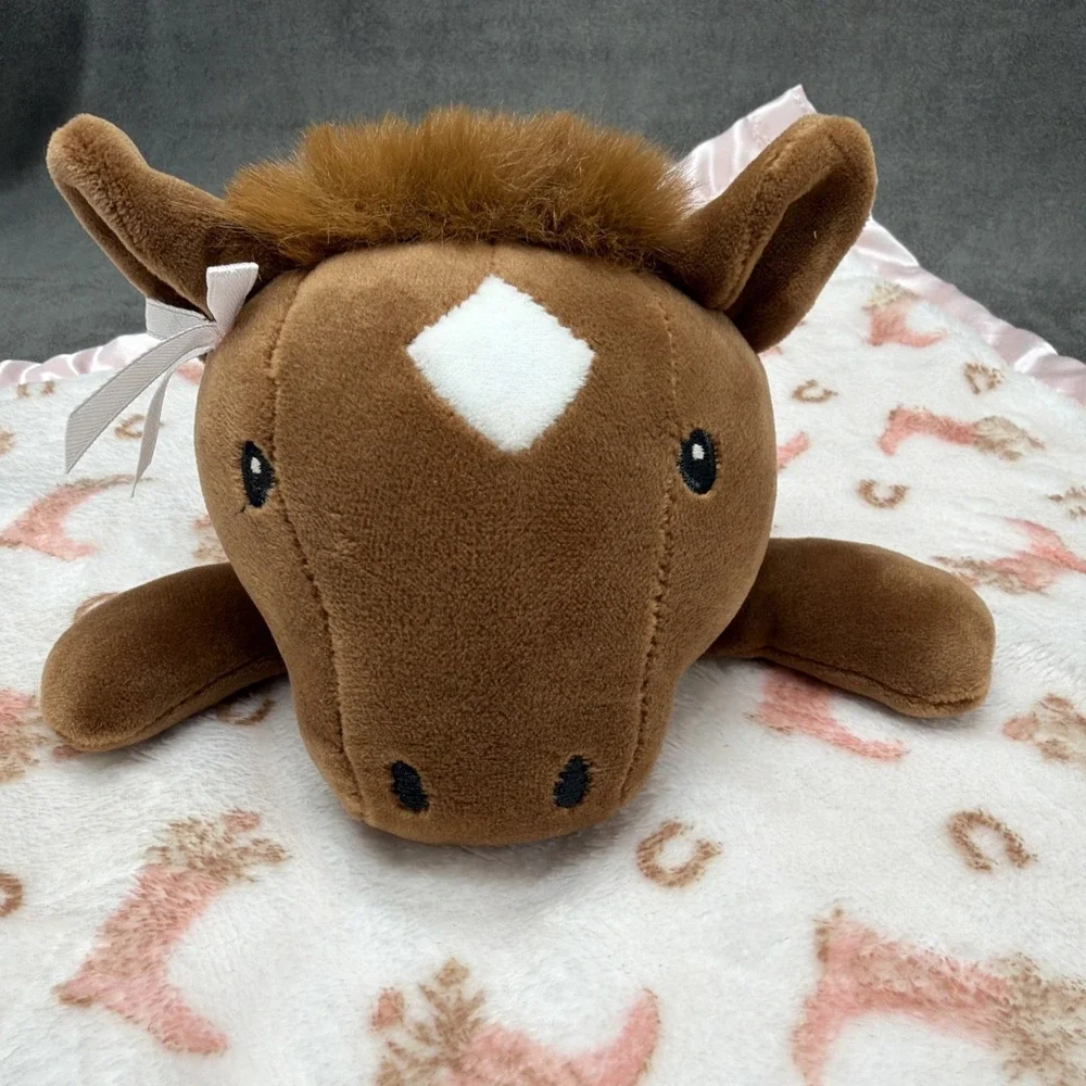 JuJuBe × Studio Oh! Horse & Blooming Boots Baby Security Blanket Lovey Satin